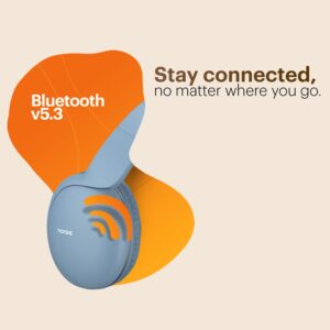 Two Wireless On Ear Headphones with 50 Hours Playtime, Low Latency(up to 45ms), 4 Play Modes, Dual Pairing, BT v5.3 (Serene Blue)