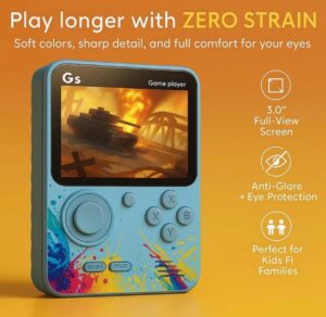 G5 Handheld Game Console for Kids | Retro Gaming Device with 3.0 Inch HD Screen | 500 Built-in Classic Games | AV Output | Portable Video Game Player for Boys & Girls | Multicolour