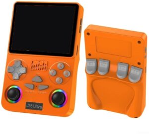 J36 Ultra Handheld Gaming Console, Portable Retro Game Player, RGB Dual Joysticks, Orange