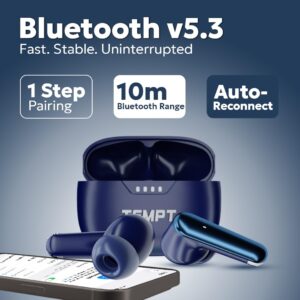 Cult Pro | 32db ANC | 8hrs + 52hrs Playtime | 13mm Bass Driver | 65ms Auto Latency, LC3 Codec | Clear Calls with Quad Mic | Wireless Earbuds Powered by OxyAcoustics | IPX5 & BT 5.3 TWS (Blue)