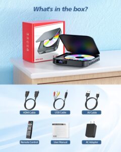Mini HDMI DVD Player - Compact HD 1080P for Smart TV, All Regions, CD/DVD Player with AV Output, USB/TF Card Input