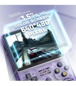New 2025 Edition R36S Handheld Console Video Game | HD Screen | Portable & Rechargeable | Built-in 15000+ Games & 64 GB | 20 Emulators | Video Games for All Age Group, Purple