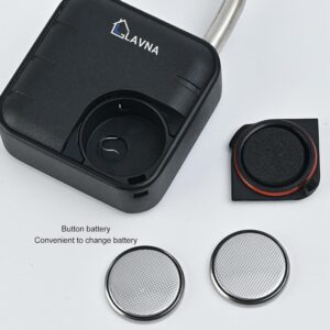 Smart Biometric Padlock with 2-Way Access: Fingerprint, Mobile App, IP67 Waterproof for Doors, Bags, Suitcase, Garage, Cabinet, Warehouse & Shutter (Small), Black