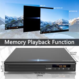 Multi-Region CD DVD Players,DVD Players for TV,HDMI AV Output, Supports USB Input & Mic's, Package Includes RCA/HDMI Cables and Remote Control