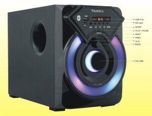 Series 7.1 Channel Home Theater System Bluetooth, USB, FM, SD, AUX, RCA Inputs, LED TV Compatible, 4" Active Subwoofer, 3" Passive Radiator, Vivid Lighting, Wireless Remote