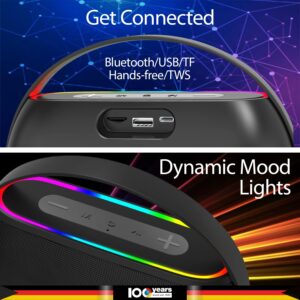 2025 Launch ATOMIK Grab 20W Party Speaker Boombox, Unbelievable Loud & Clear Music I Portable Carry Handle | A Perfect Carry Around Sound Partner for Outdoors I Light Weight Grab on the GO