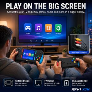 X7M 500 in 1 Retro Handheld Gaming Console | 3.5 Inch Big Display Portable Video Game with TV Support, Built-in Classic Games, 2 Player Mode for Kids & Family Fun ,Best Gift for Kids