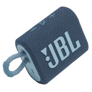 Go 3, Wireless Ultra Portable Bluetooth Speaker, Pro Sound, Vibrant Colors with Rugged Fabric Design, Waterproof, Type C (Without Mic, Blue)