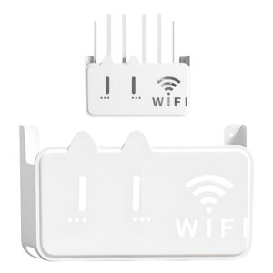 Self-Adhesive WiFi Router Storage Box | Wall Mount Router Holder Shelf for Modem, Set-Top Box & Smart Devices | Space-Saving Cable Organizer Stand for Home & Office (Standard)