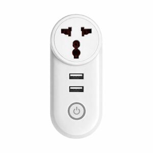 Lezu Wi-Fi Smart Universal Plug with 2 USB ports, Compatible wiht Apple HomePod, Google Home & Nest Devices & Amazon Alexa Devices.