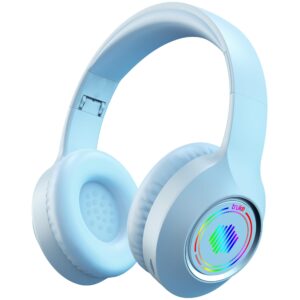 Newly Launched BTG 500 Over The Ear Gaming Headphone with 40mm Drivers, 10H of Playtime, Dual Pairing, Gaming Mode (50ms Latency) with RGB LEDs, TF Card with Volume Control, BT 5.4 (Sky Blue)