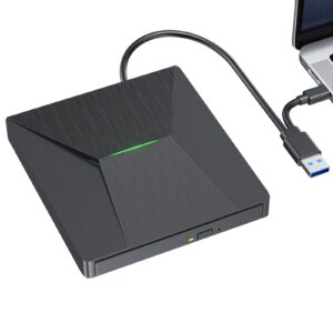 External Bluray DVD Drive, USB 3.0 and Type-C Blu-Ray DVD Burner 3D Slim Optical Bluray CD DVD Drive Compatible with Windows XP/7/8/10, MacOS, Linux for MacBook, Laptop, Desktop