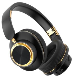 H8 Over Ear Headphones, Upto 50 Hrs Playtime, Fast Charging, in-Built ENC Mic, 40mm Titanium Bass Drivers, Super Soft Cushion, AUX in, Foldable Design, Wireless Bluetooth Headset. (Black)