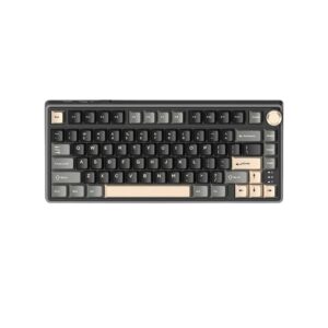 R75 Wireless Mechanical Keyboard, 75% Percent Custom Gaming Keyboard Gasket Mount RGB Backlit with Knob & PBT Keycaps, BT5.1/2.4GHz/USB-C, Hot Swappable Cream Switch
