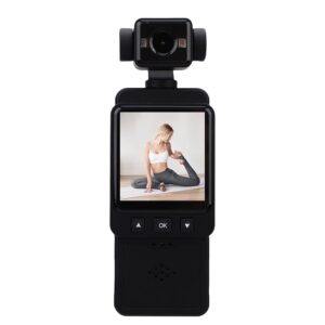 1080P HD Pocket Action Camera, Handheld Sport Camcorder with LCD Screen, Body Camera with 360 Rotatable Wide Angle Lens, Motion Detection, Loop Recording, for Outdoor