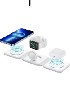 3-in-1 Wireless Charging Station for Phone, Smartwatch & TWS Earbuds – Foldable Wireless Charger Stand