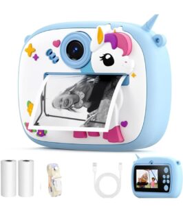 Kids Camera with Instant Print – Mini Digital HD Photo & Video Camcorder, 48MP 1080P, Built-in Games, Bluetooth, Fun Filters & Stickers, Camera Toy for Kids
