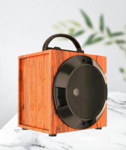 Wooden Bluetooth Speaker, Premium Sound Quality, Portable Wireless Audio System with Smart Features, Wood Finish