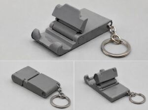 Foldable Phone Stand Keychain, Portable Mini Desk Holder, Grey
