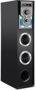 HJ DJ Multimedia Tower Speaker H-10X | Bluetooth Home Theater System with Subwoofer, USB/SD/AUX/FM Remote Control, LED Display, High Bass Floor Standing Sound System for Home & Party (HUF-0005)
